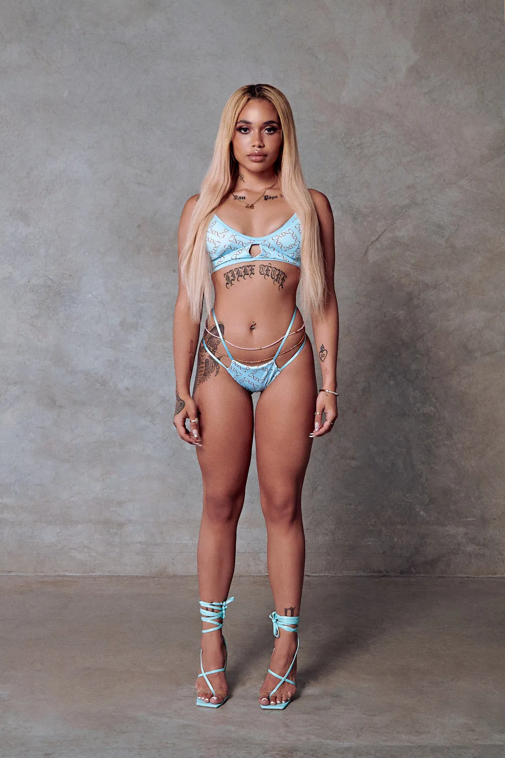 119 Bralette - Blue with Print