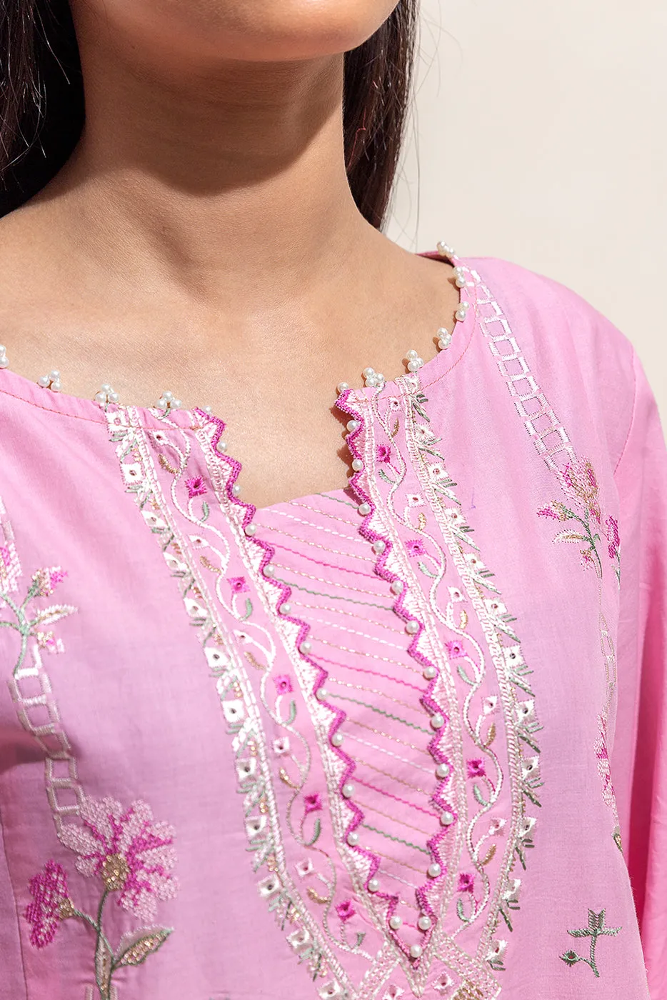 2 PIECE EMBROIDERED LAWN SUIT-CHERRY BLOSSOM (UNSTITCHED)