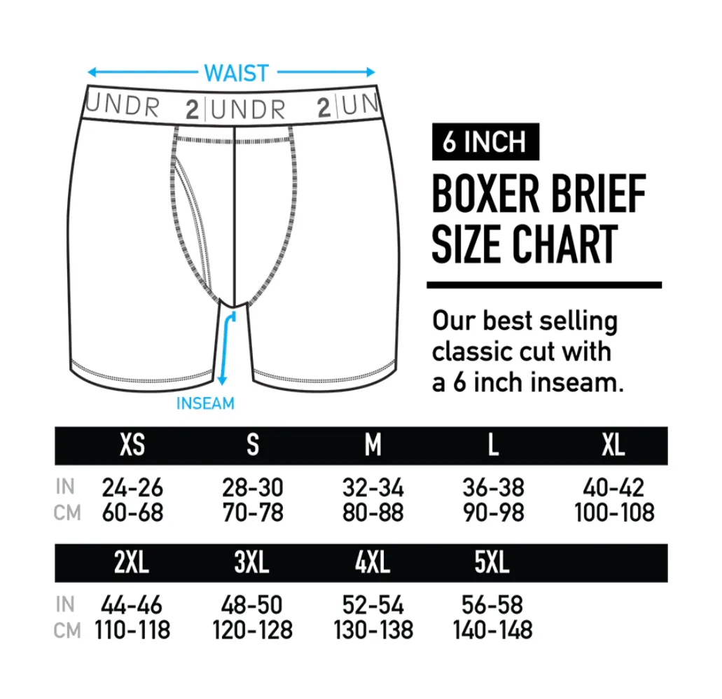 2UNDR Swing Shift 6" Boxer Brief - Water Camo
