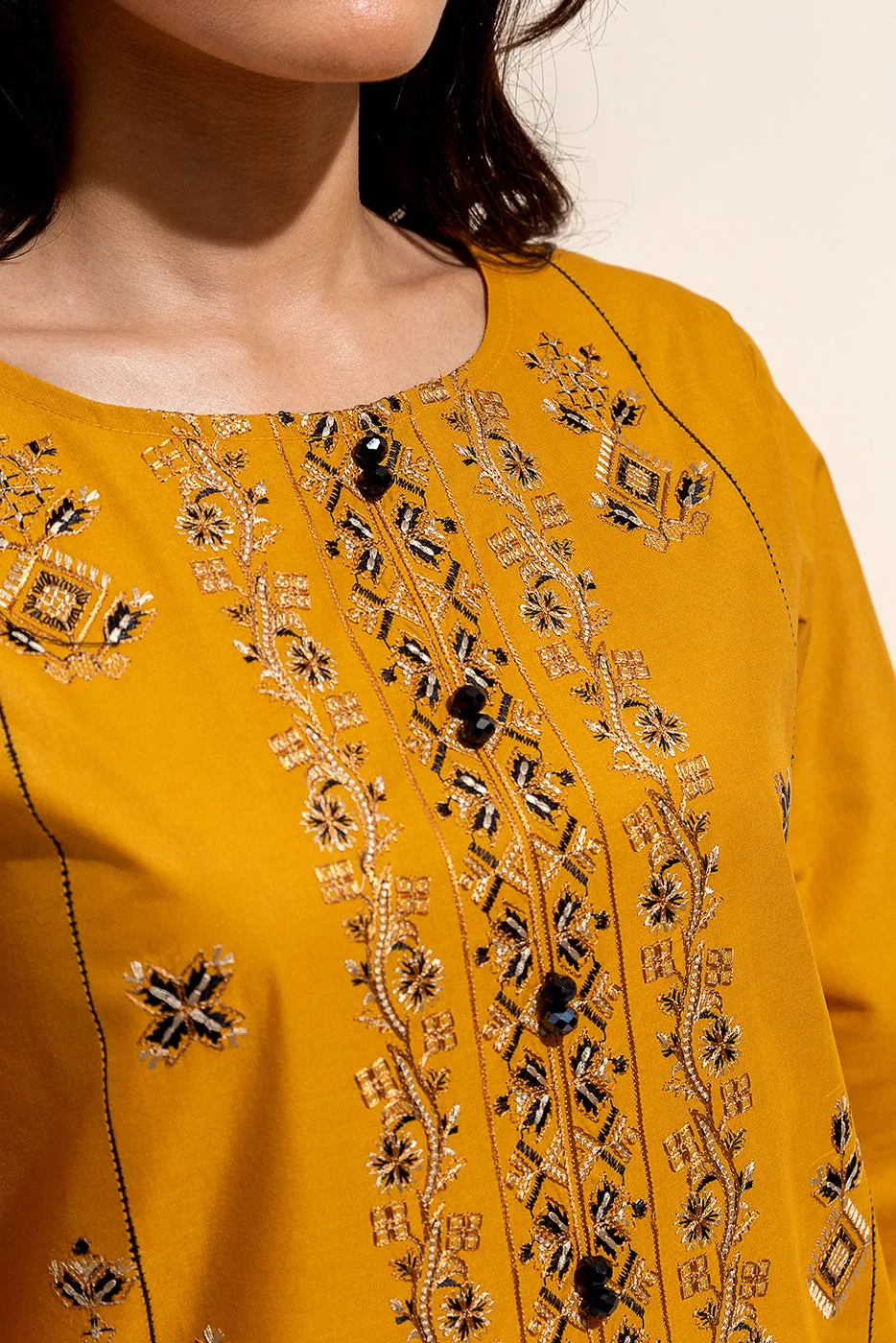 3 PIECE EMBROIDERED LAWN SUIT-MOHAGNY PITCH (UNSTITCHED)