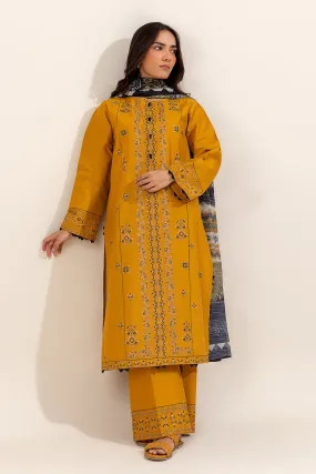 3 PIECE EMBROIDERED LAWN SUIT-MOHAGNY PITCH (UNSTITCHED)