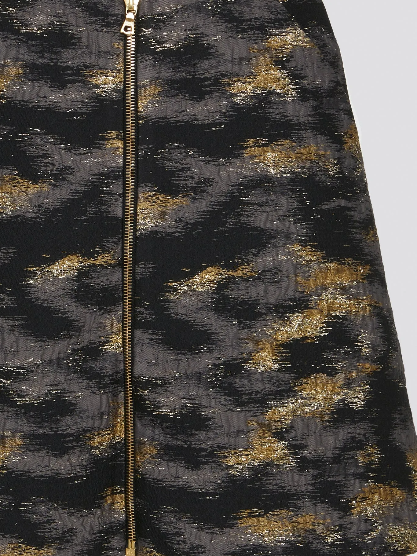 Abstract Print Zip Up Mini Skirt