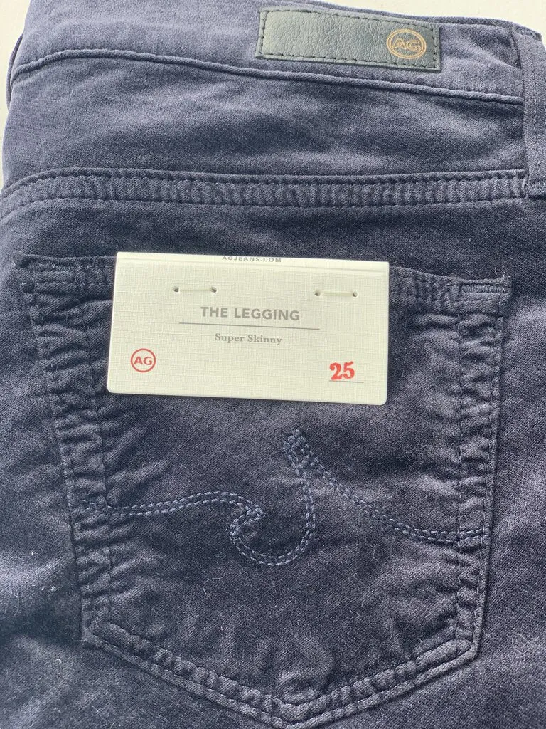 AG Jeans The Legging Super Skinny Velour 25 NWT