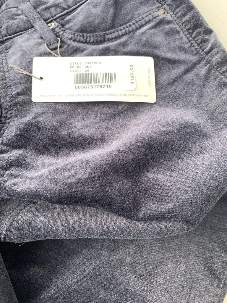 AG Jeans The Legging Super Skinny Velour 25 NWT