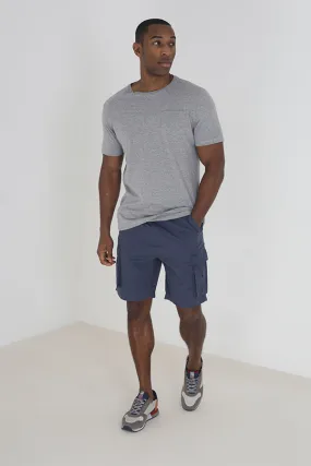 AIR FORCE BLUE CARGO STYLE COTTON CANVAS SHORTS