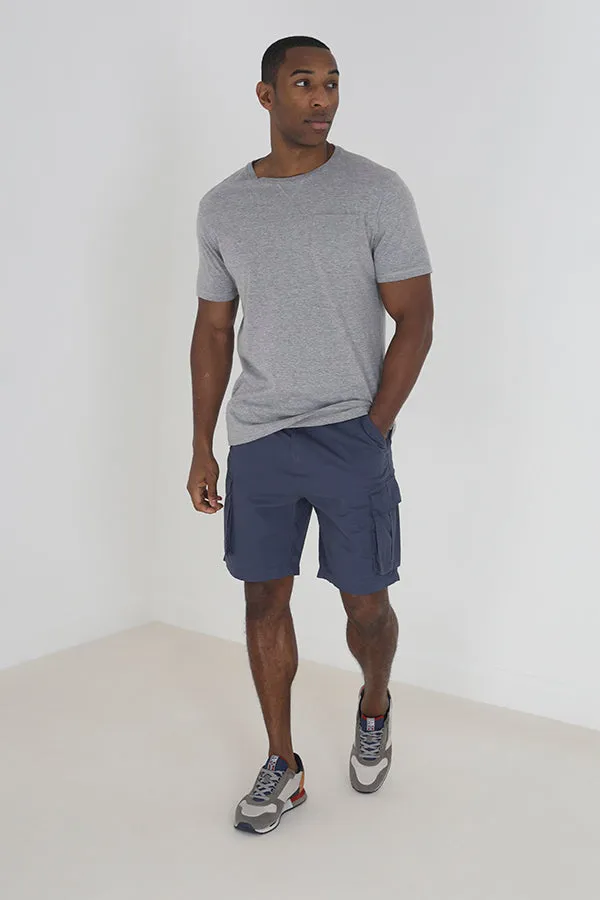 AIR FORCE BLUE CARGO STYLE COTTON CANVAS SHORTS