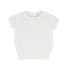 Analogie Knit Sweater Short Sleeve - White