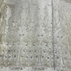 Beaded Lace Fabric Embroidered on 100% Polyester Net Mesh | Lace USA - GD-217064