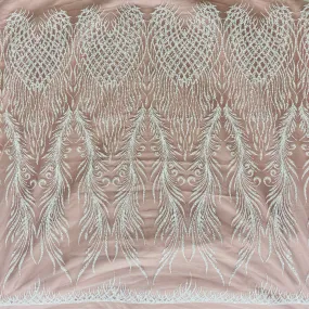Beaded Lace Fabric Embroidered on 100% Polyester Net Mesh | Lace USA - GD-3785