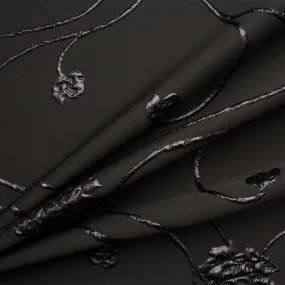 Black Floral Cloqué