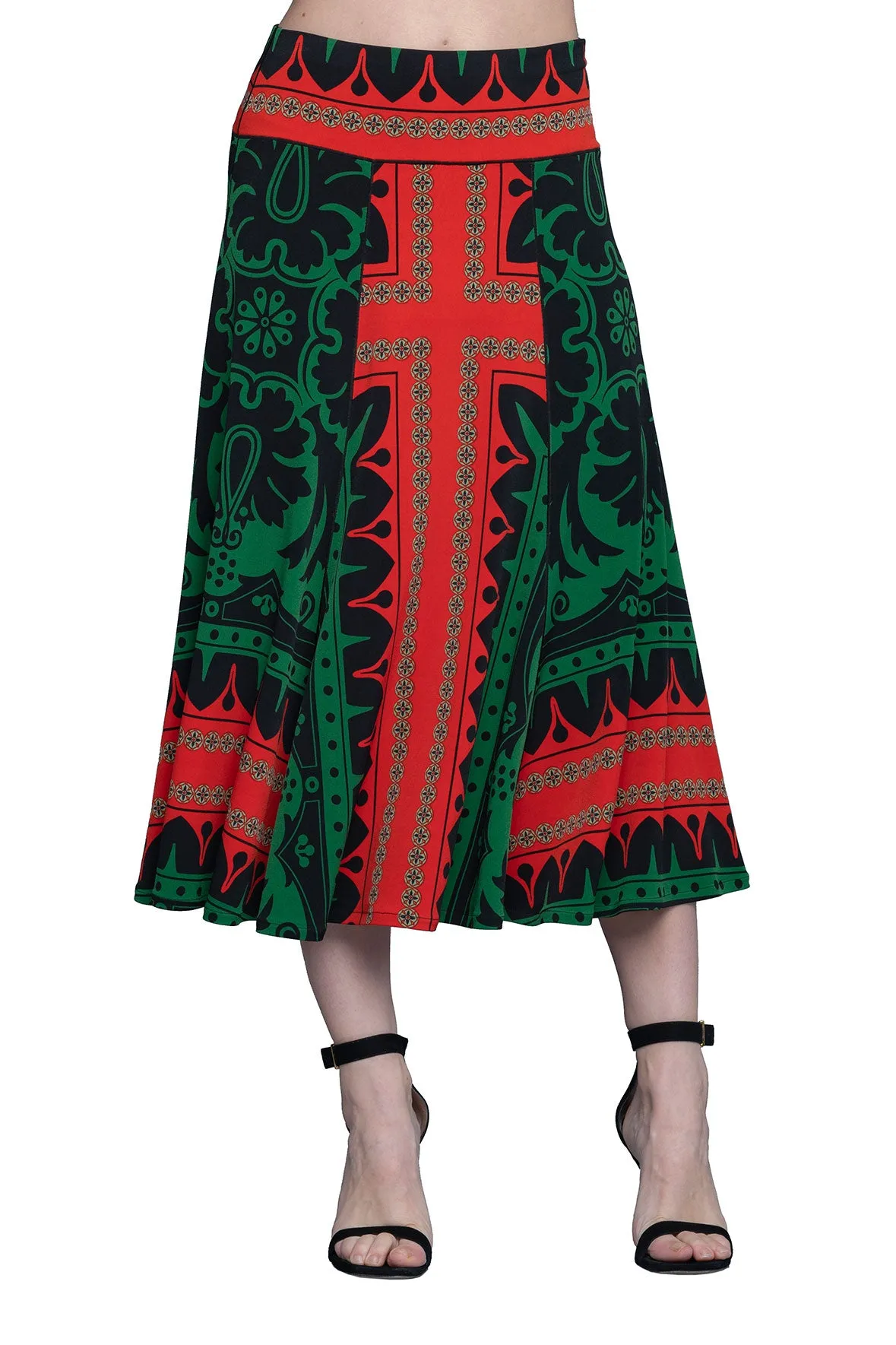 Boot Length Flair Skirt w/ Elastic Waistband