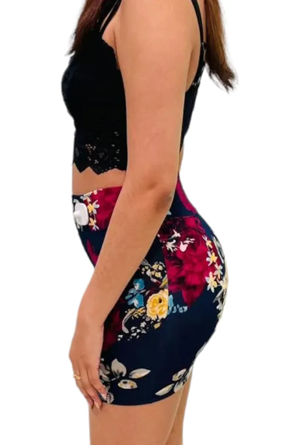 Bouquet of Flowers Print Mini Skirt