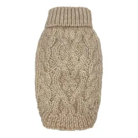 Cable Knit Dog Sweater Oatmeal