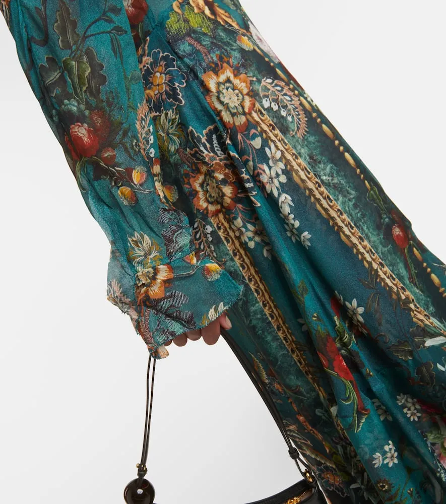 Camilla Ruffled silk midi wrap dress