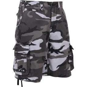 City Camouflage - Vintage Infantry Utility Army BDU Cargo Shorts - Heavyweight Cotton - Zipper Fly