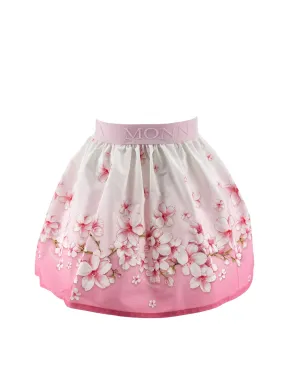 Cotton skirt with flower print