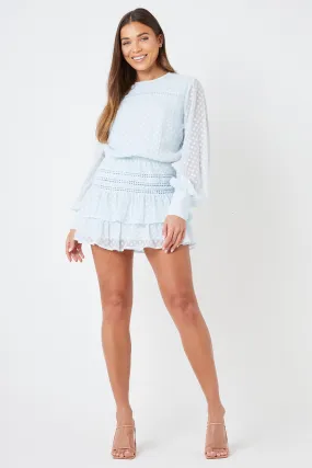 Creea Embroidered Dress - Blue
