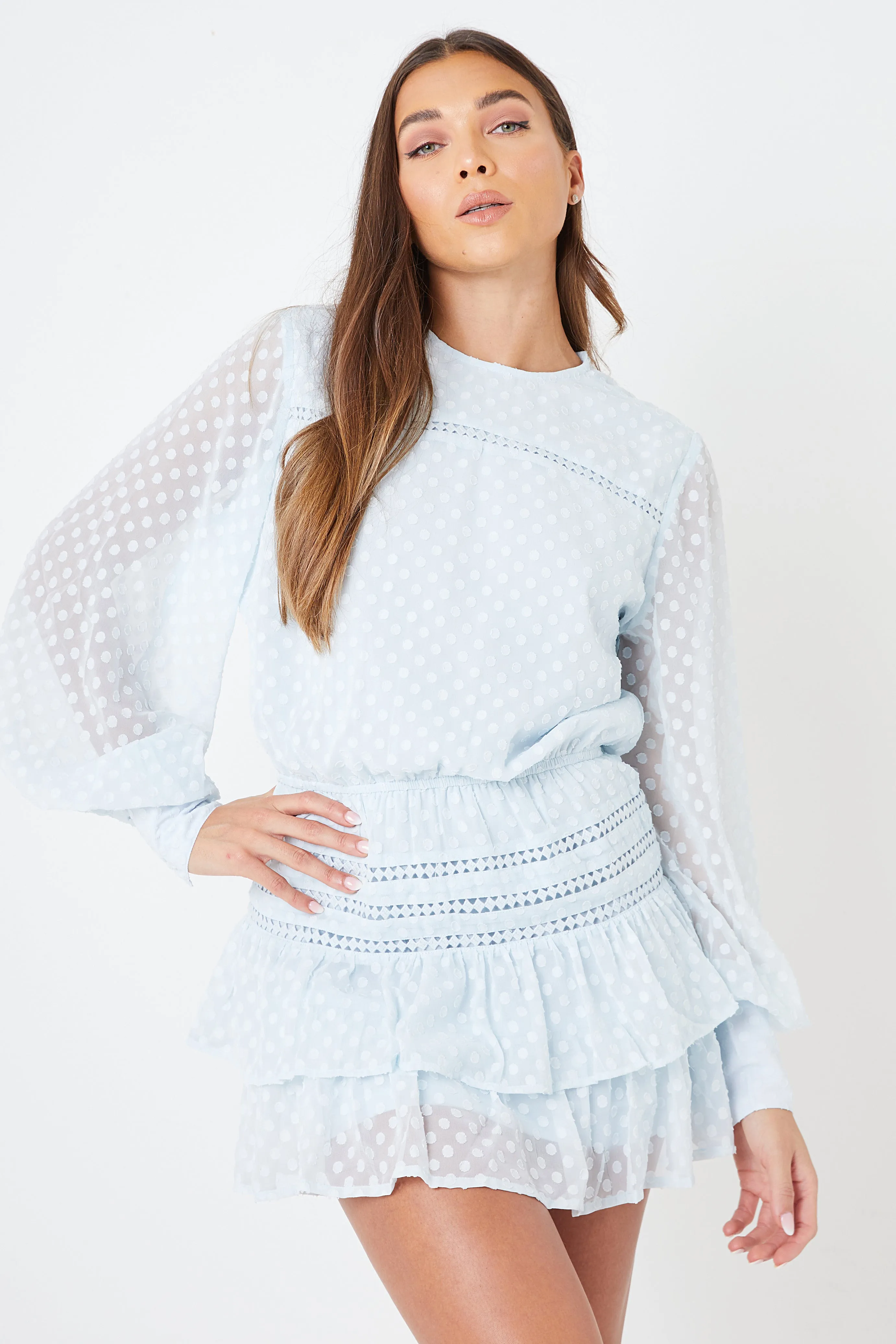 Creea Embroidered Dress - Blue