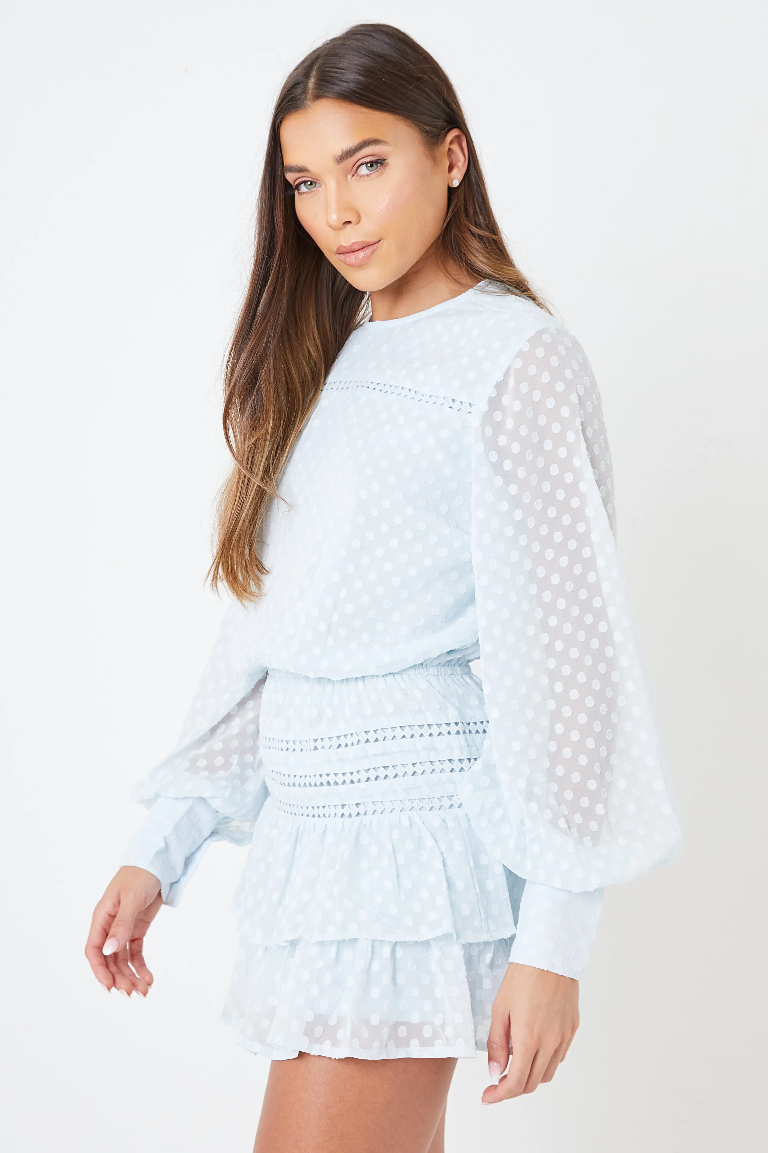 Creea Embroidered Dress - Blue