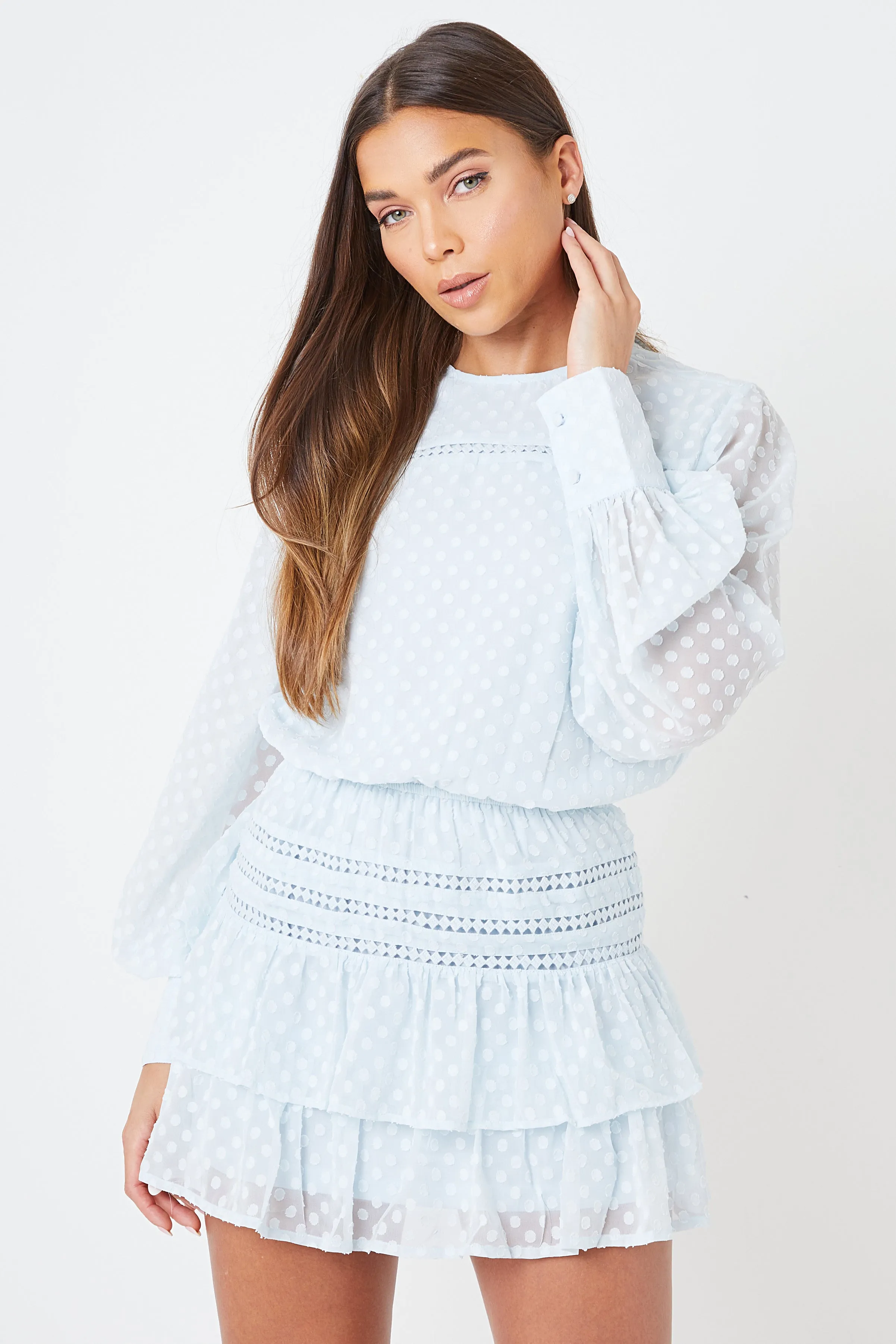 Creea Embroidered Dress - Blue