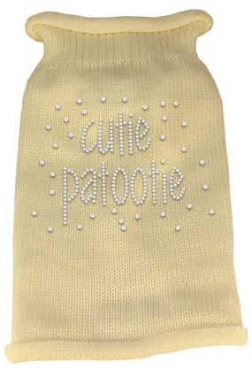 Cutie Patootie Rhinestone Knit Pet Sweater XL Cream
