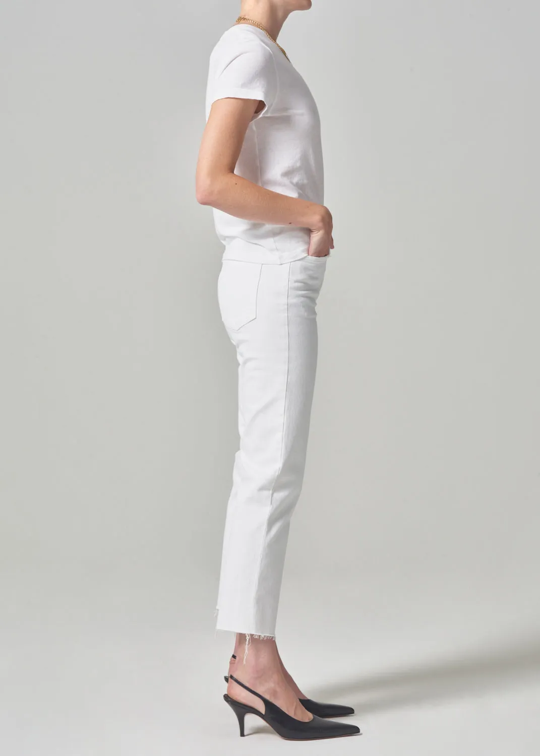 Daphne Crop High Rise Stovepipe 26.5" in Lucent