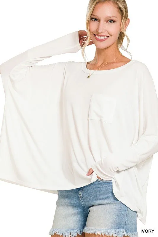 Dolman Sleeve Round Neck Top