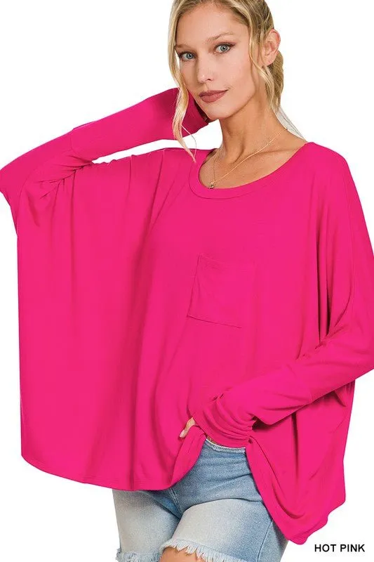 Dolman Sleeve Round Neck Top