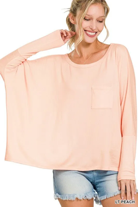 Dolman Sleeve Round Neck Top