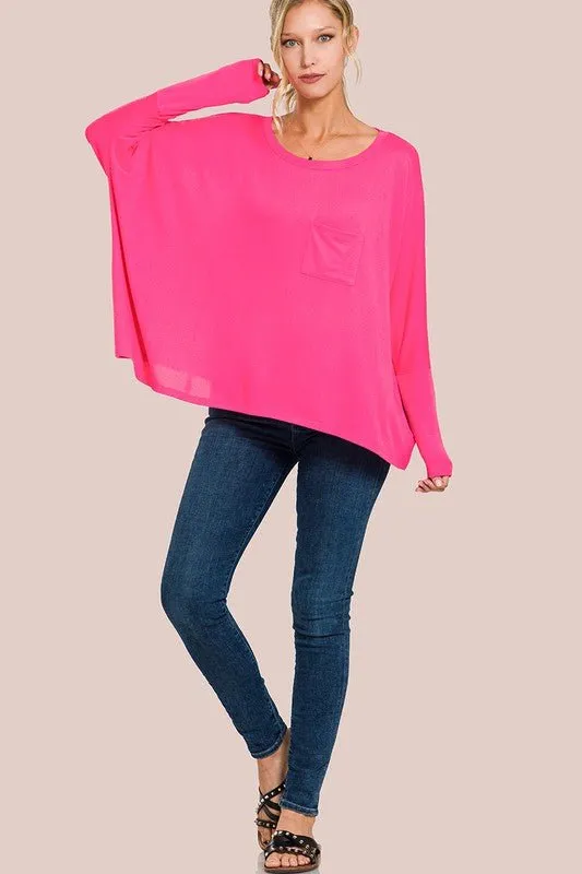 Dolman Sleeve Round Neck Top