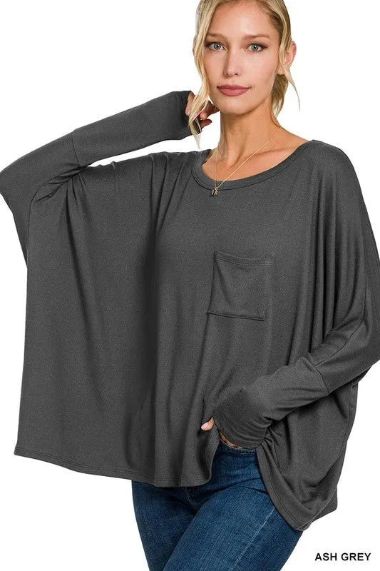 Dolman Sleeve Round Neck Top