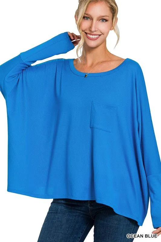 Dolman Sleeve Round Neck Top