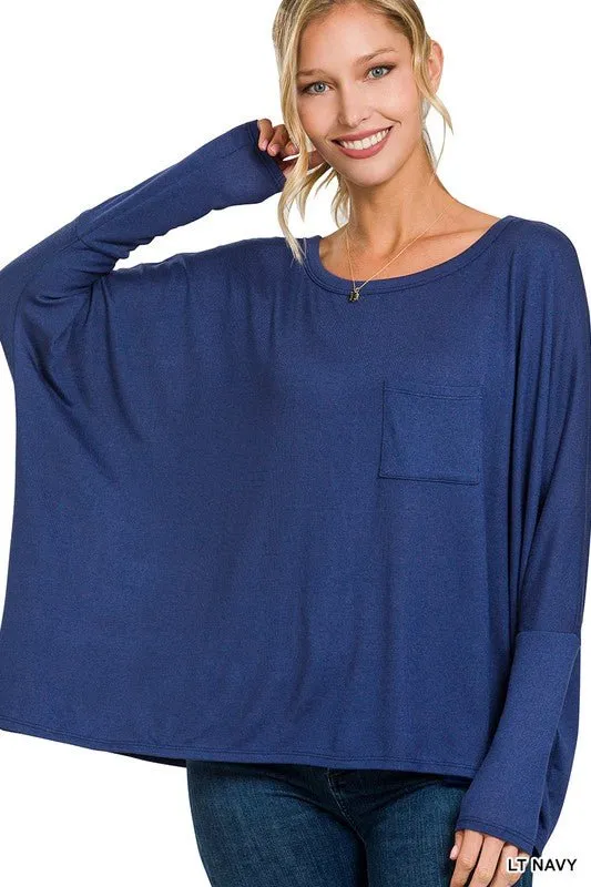 Dolman Sleeve Round Neck Top