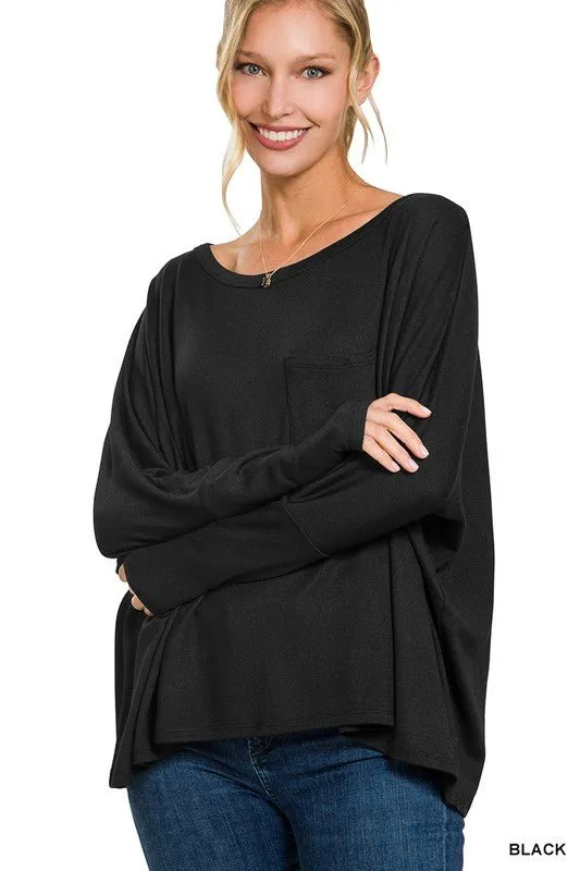 Dolman Sleeve Round Neck Top