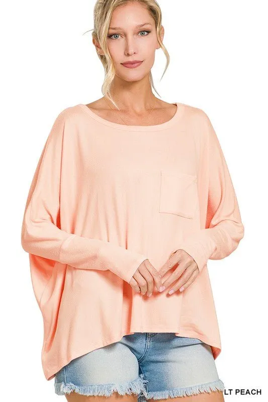 Dolman Sleeve Round Neck Top
