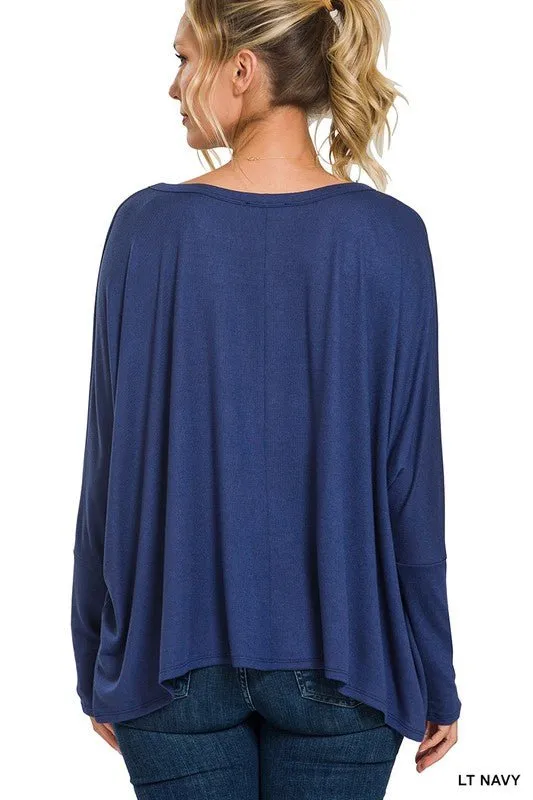 Dolman Sleeve Round Neck Top