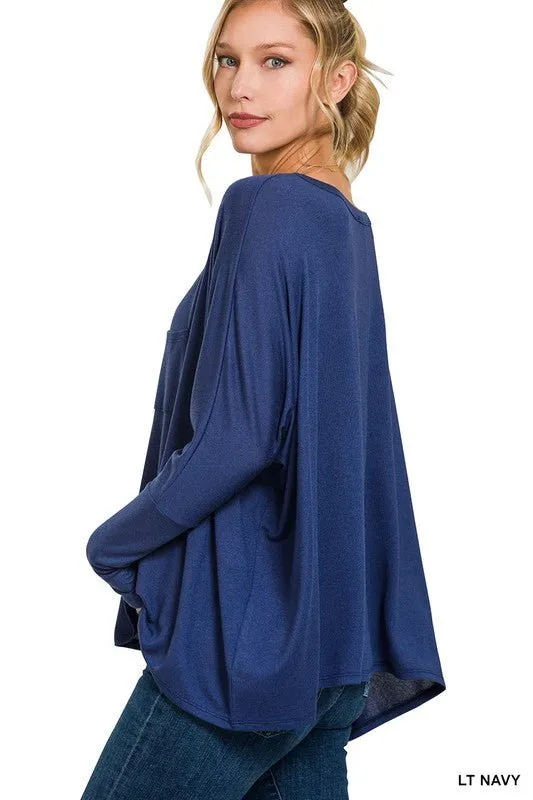 Dolman Sleeve Round Neck Top