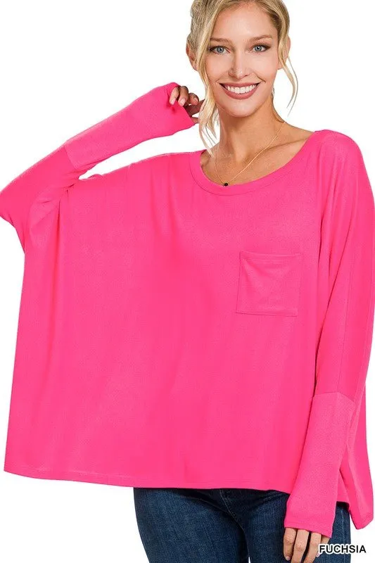 Dolman Sleeve Round Neck Top