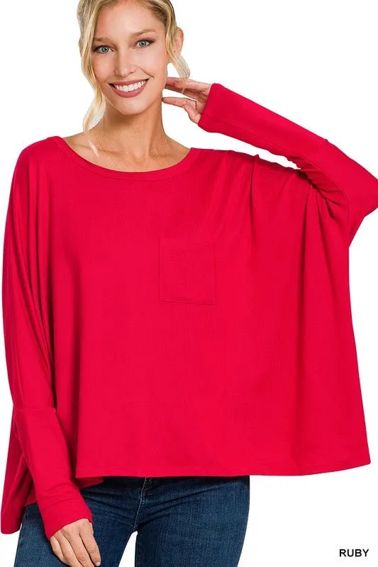Dolman Sleeve Round Neck Top