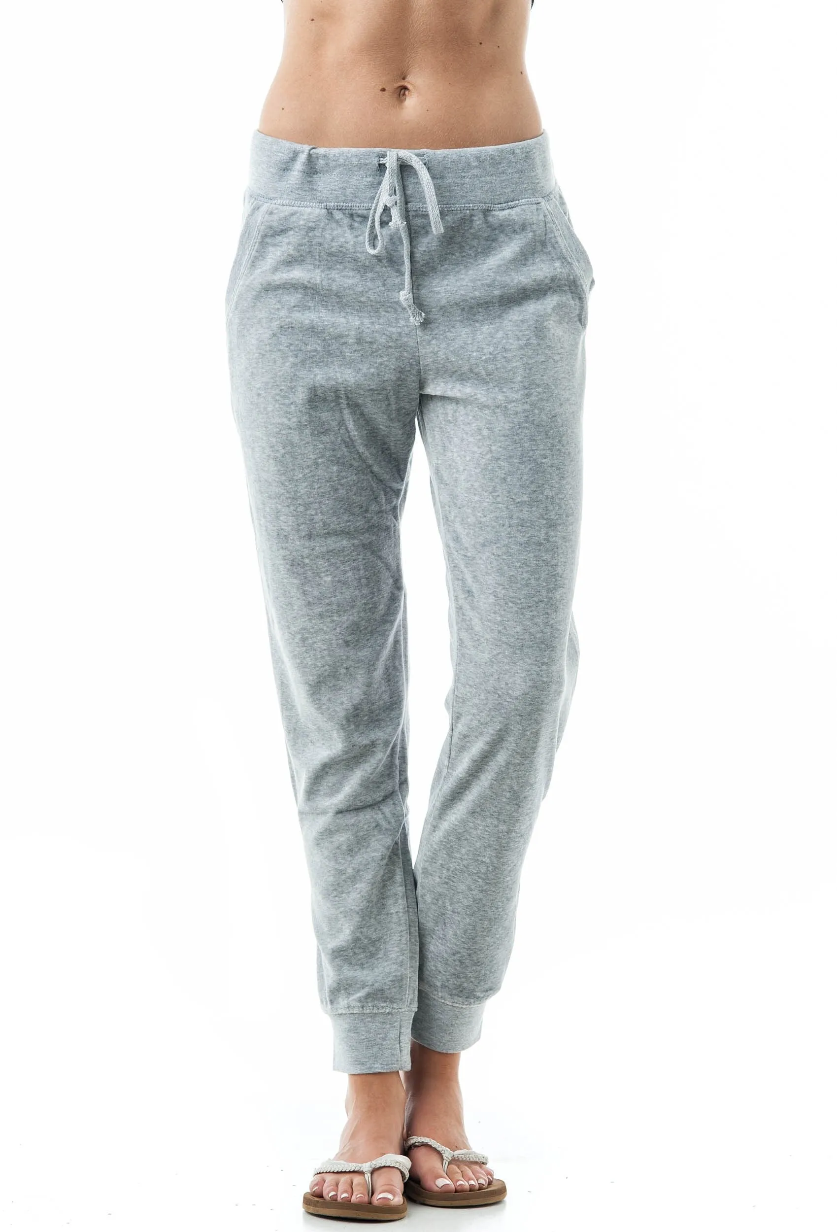 Drawstring Velvet Velour Front Slant Pockets Casual Joggers Pants