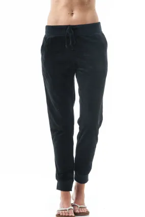 Drawstring Velvet Velour Front Slant Pockets Casual Joggers Pants