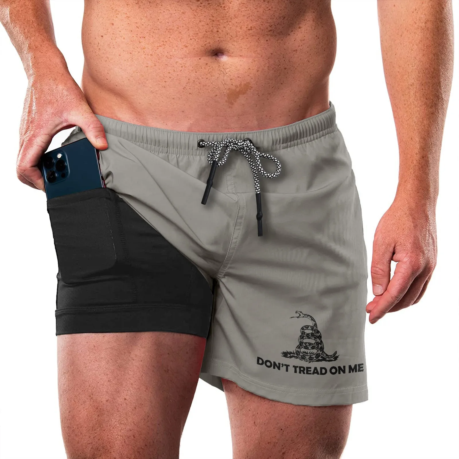 DTOM QUICKDRY POCKET 2 IN 1 7'' INSEAM RUNNING SHORTS