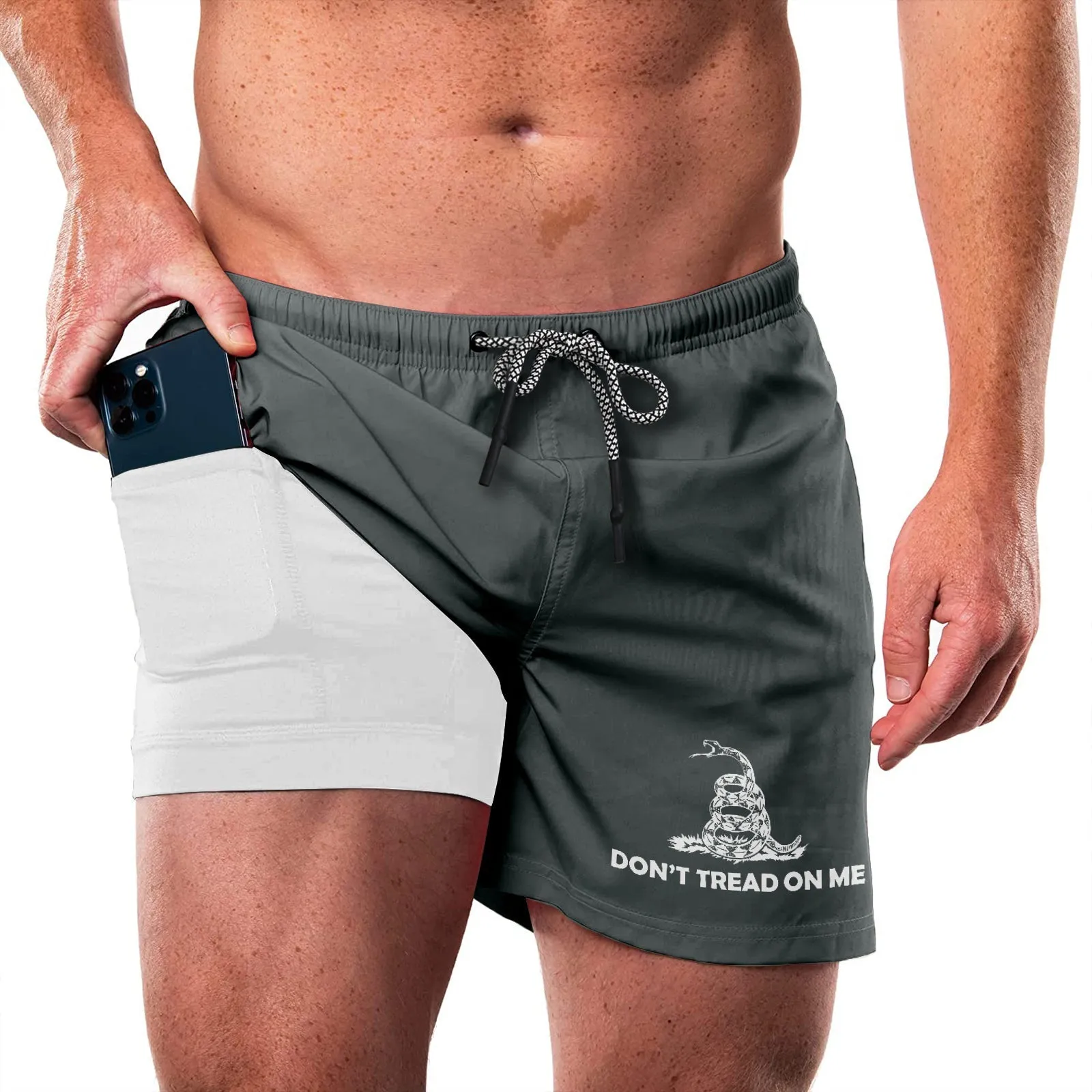 DTOM QUICKDRY POCKET 2 IN 1 7'' INSEAM RUNNING SHORTS