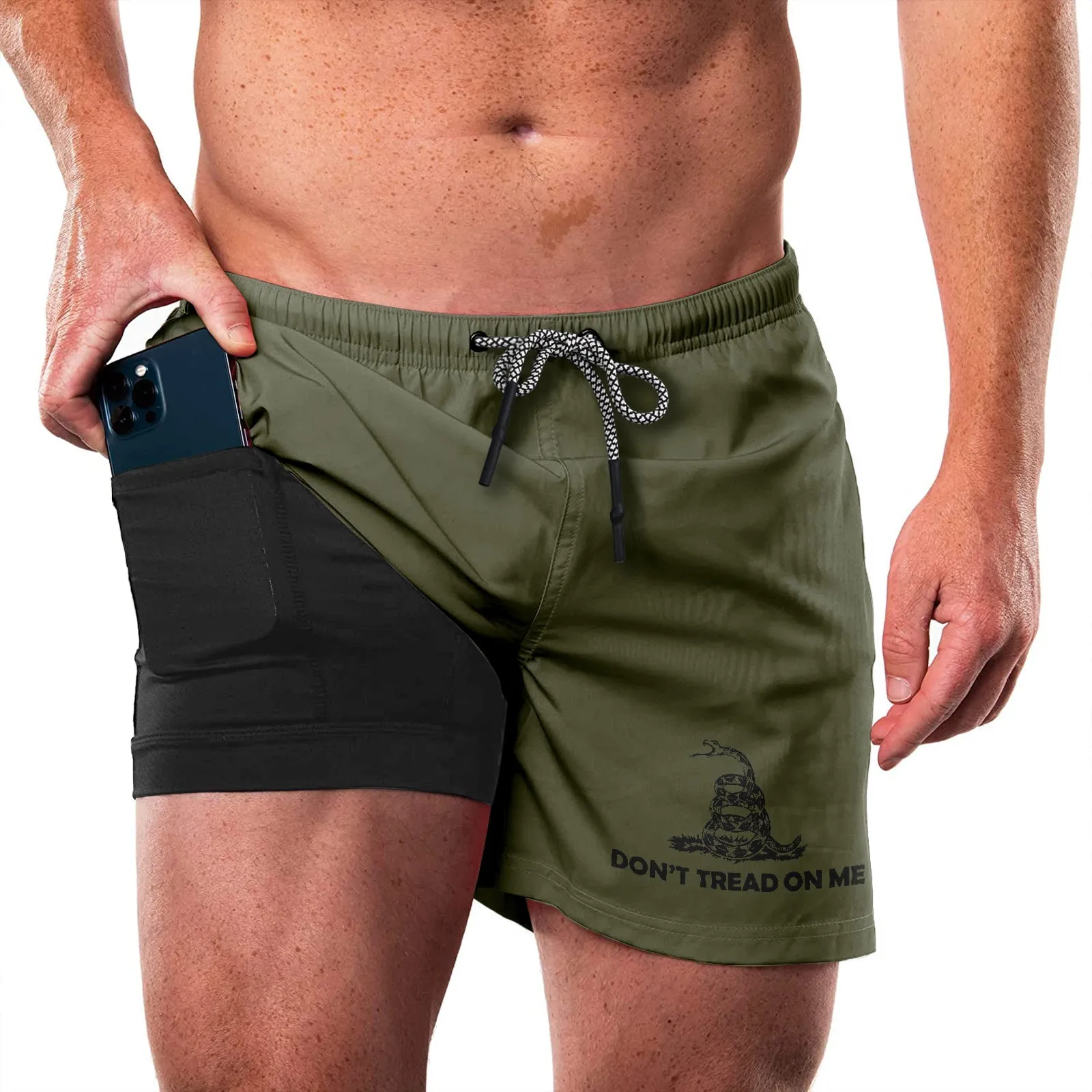 DTOM QUICKDRY POCKET 2 IN 1 7'' INSEAM RUNNING SHORTS