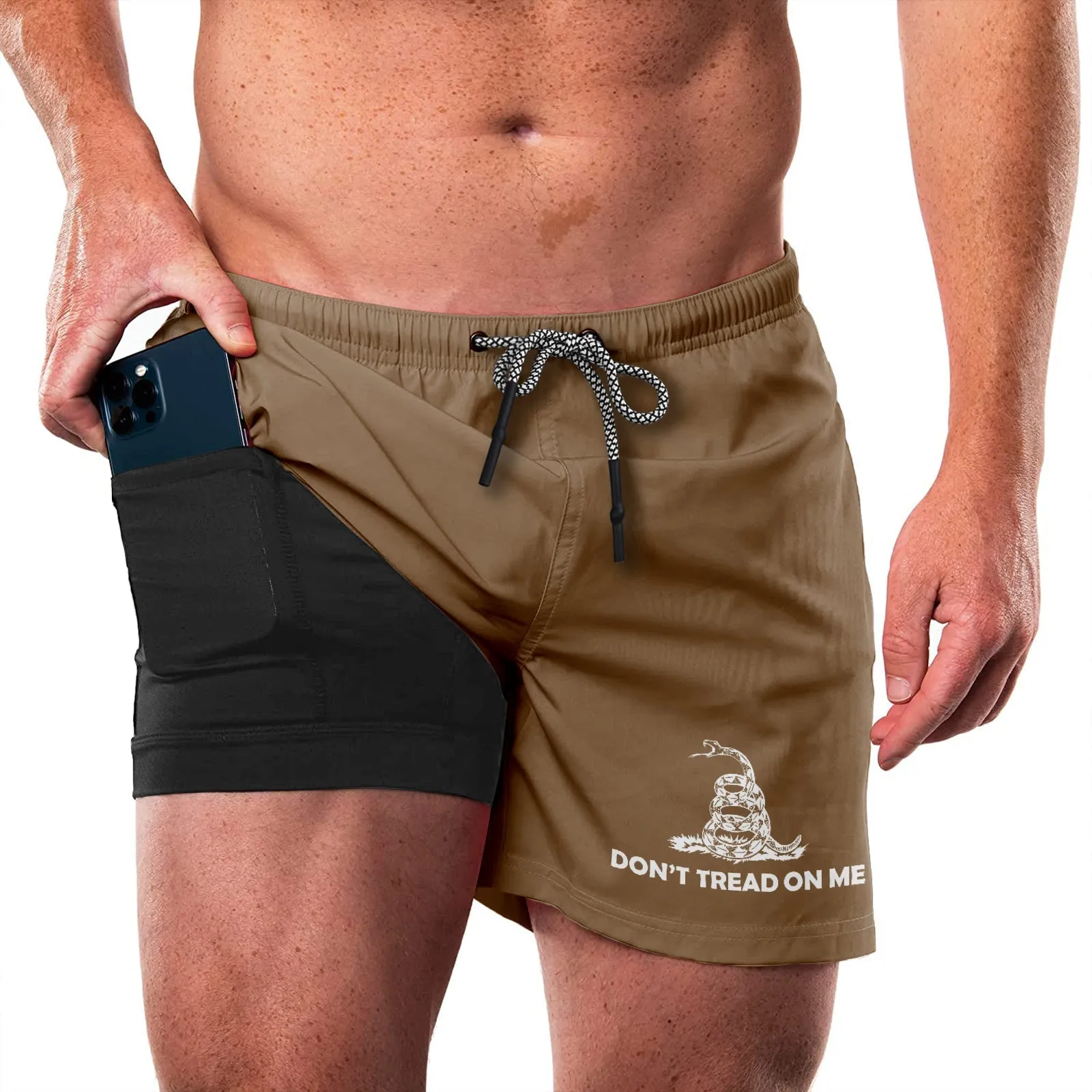 DTOM QUICKDRY POCKET 2 IN 1 7'' INSEAM RUNNING SHORTS