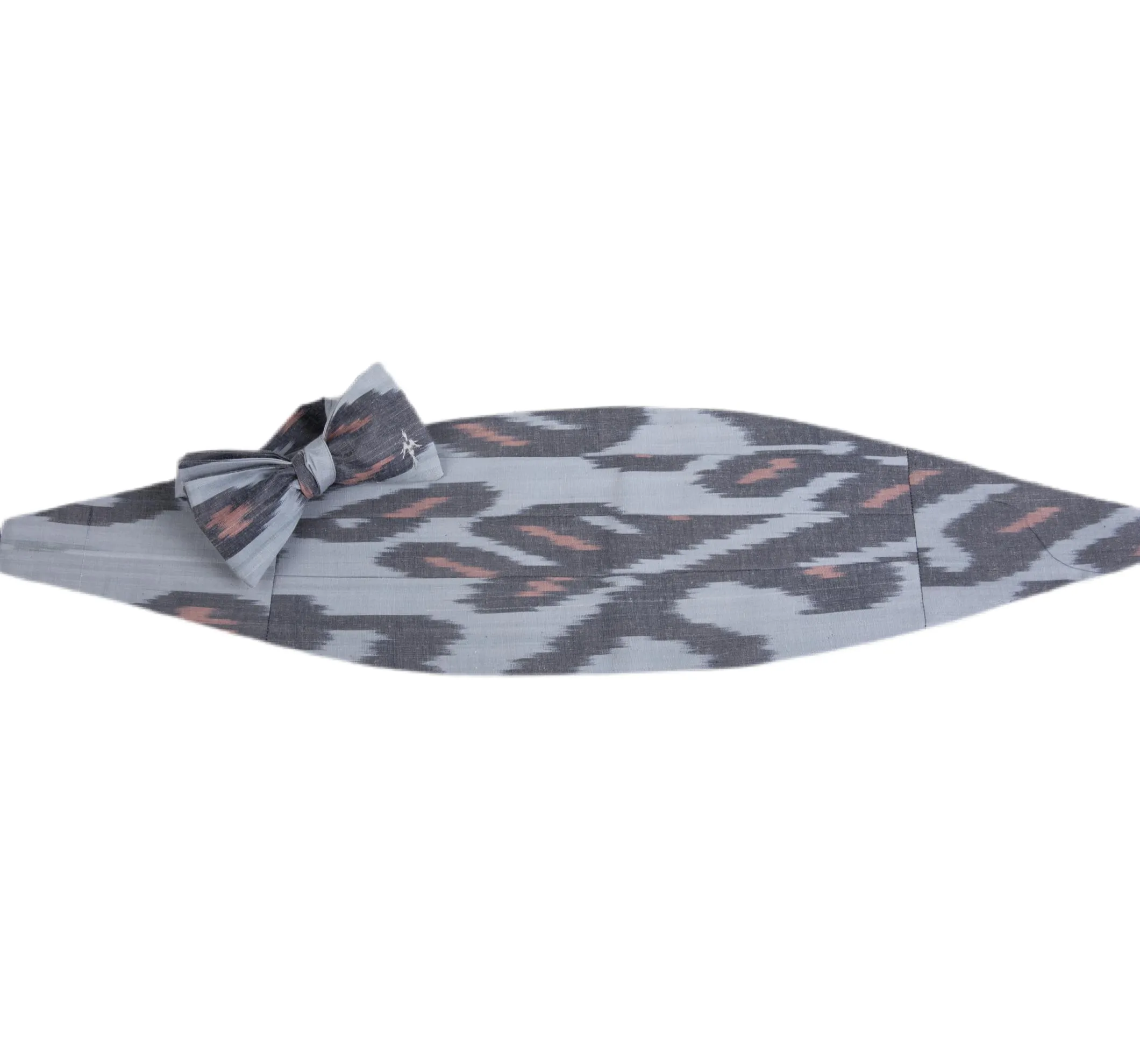 Edisto Silk Ikat Cummerbund - Grey, Blush Pink