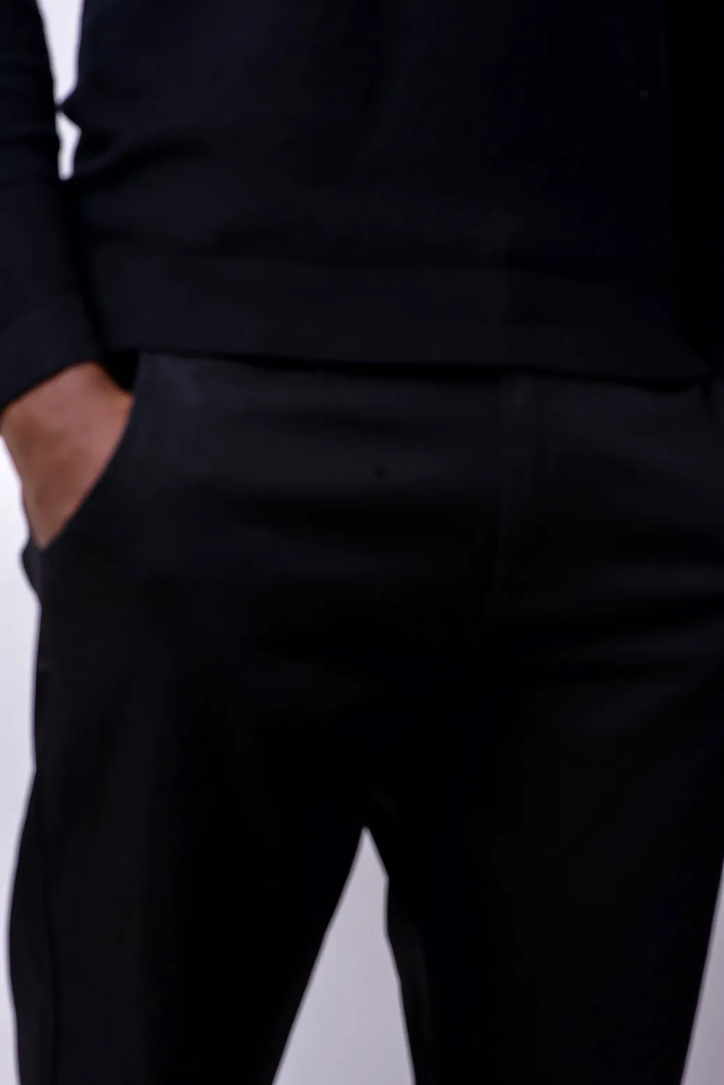 essential casual pants in black