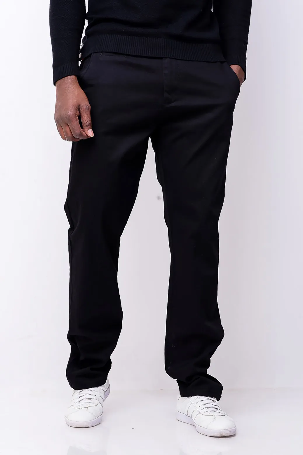 essential casual pants in black