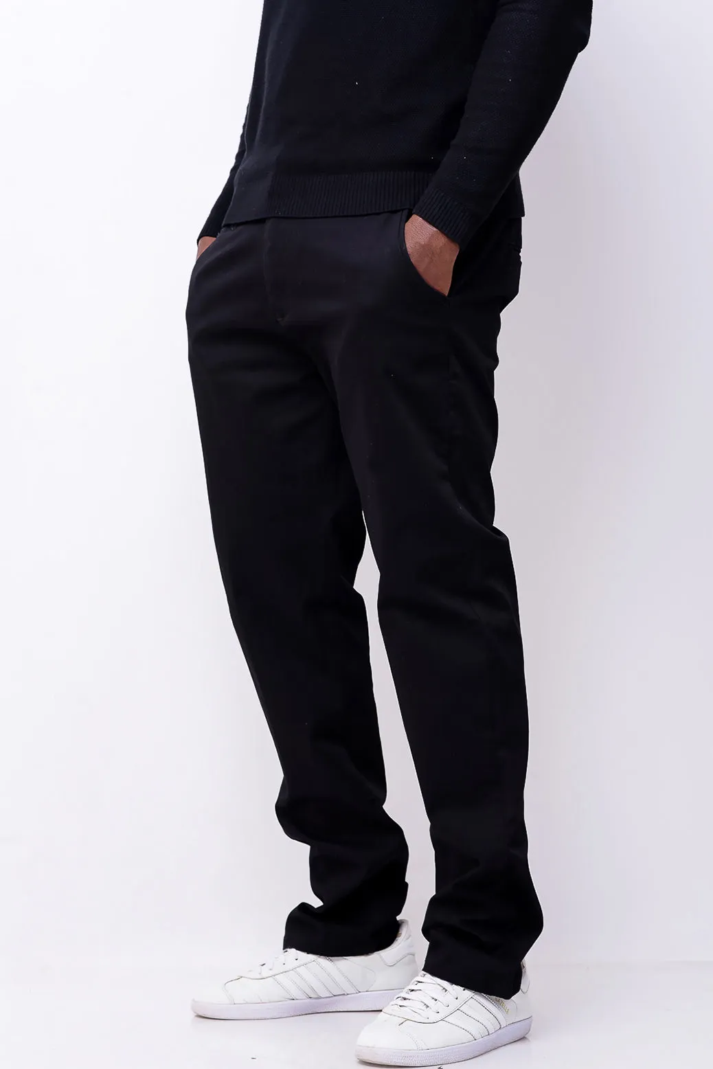 essential casual pants in black