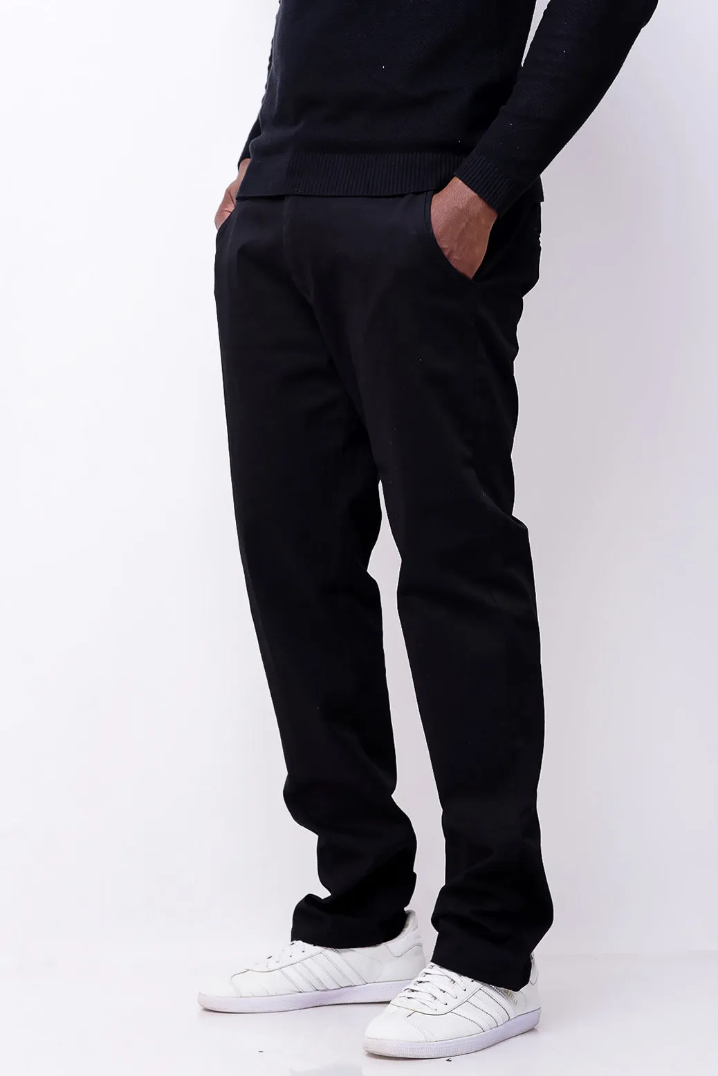 essential casual pants in black